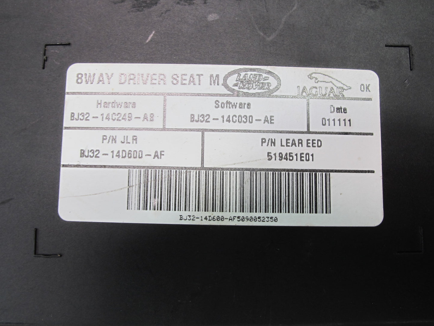 2012-2019 Range Rover Evoque L538 Front Left Seat Control Module BJ32-14C249-AB
