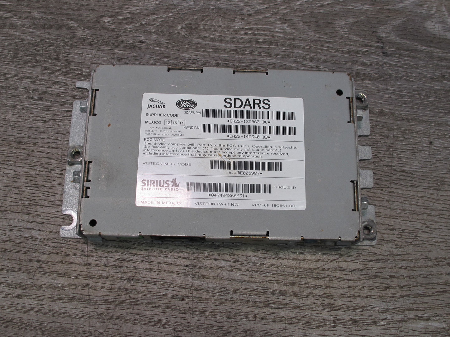 2012-2015 Range Rover Evoque L538 Satellite Radio Receiver Control Module