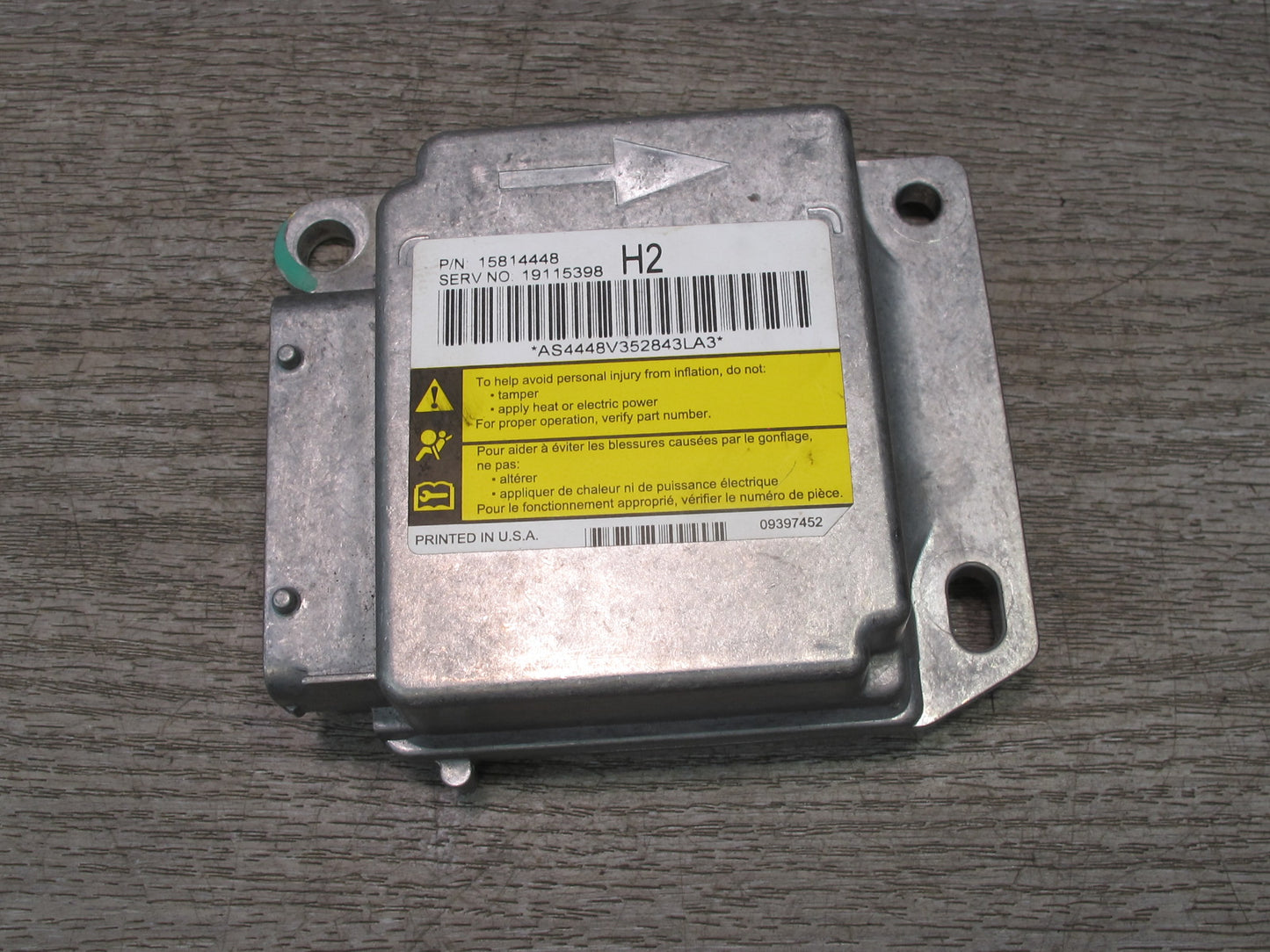 06-07 HUMMER H2 SRS AIRBAG CONTROL MODULE UNIT 15814448 OEM