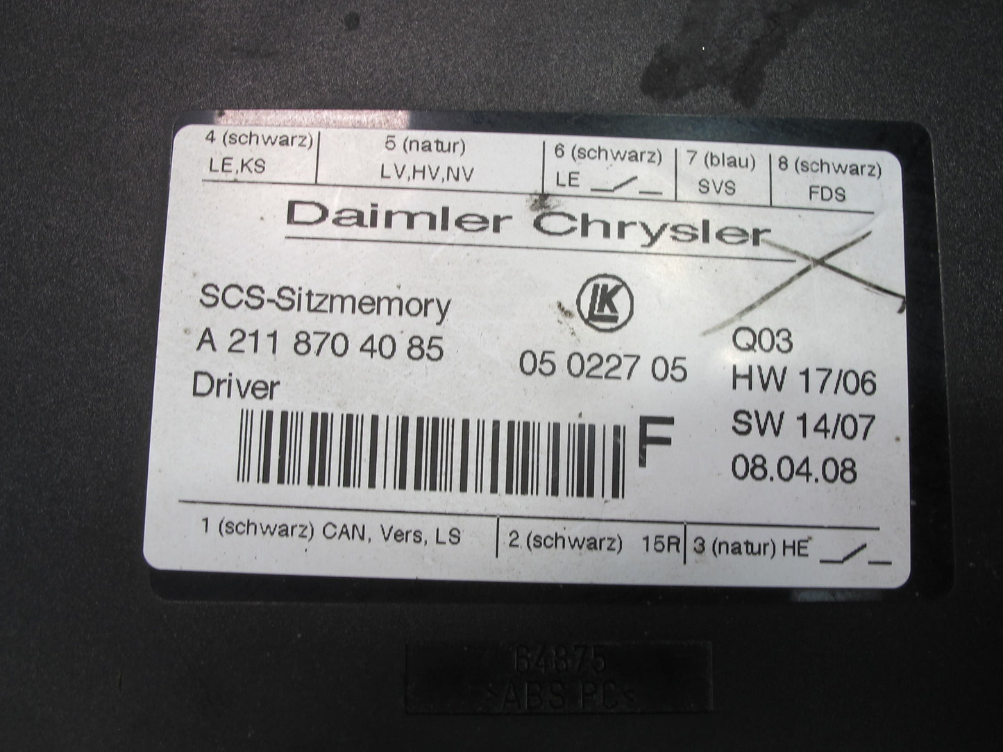07-09 Mercedes X164 W164 GL Ml-class Front Left Driver Seat Control Module OEM