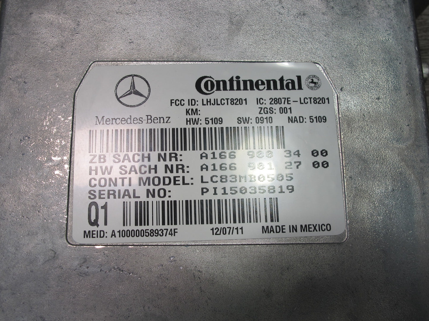 12-15 Mercedes W166 Ml-class Communication Voice Control Module 1669003400 OEM