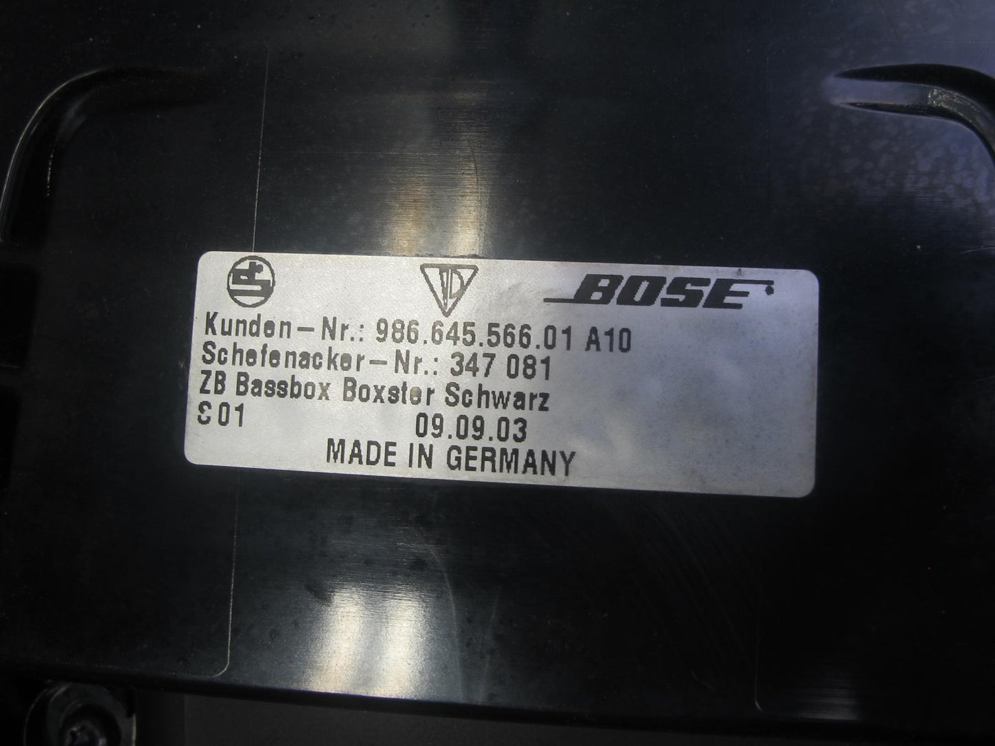 2002-2004 Porsche Boxster 986 Rear Parcel Shelf Speaker Box Subwoofer Trim Panel