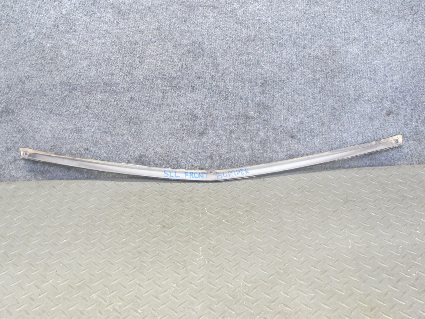 73-89 Mercedes R107 Front Bumper Center & Side Trim Molding Panel Set Black OEM
