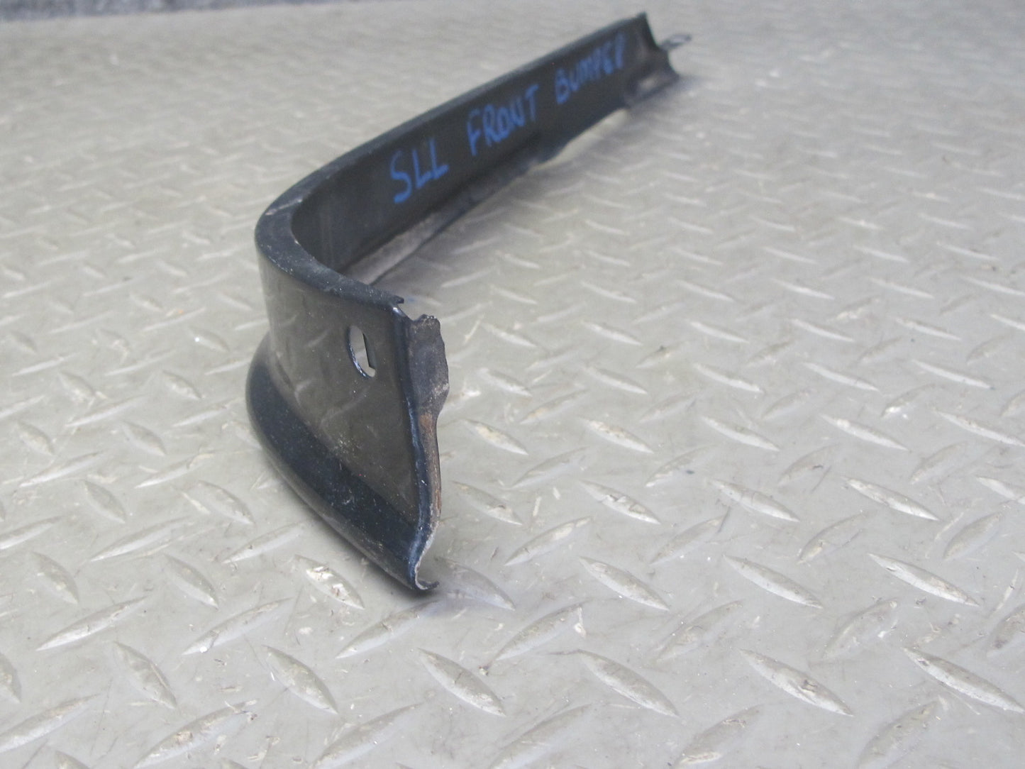 73-89 Mercedes R107 Front Bumper Center & Side Trim Molding Panel Set Black OEM