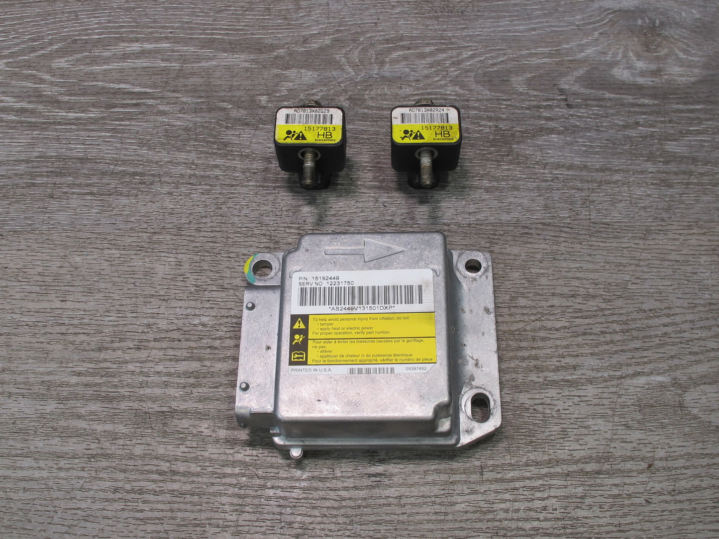 03-04 HUMMER H2 SRS AIRBAG CONTROL MODULE UNIT W/ SENSOR SET OEM