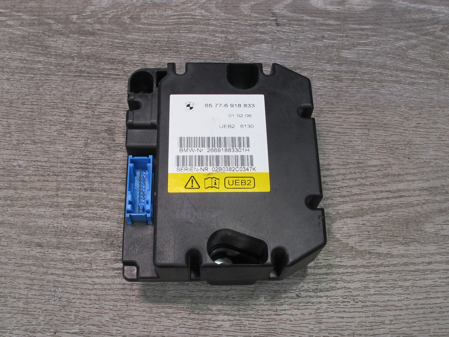 01-06 BMW E46 CONVERTIBLE ROLL OVER DETECTION CONTROL UNIT 6918833 OEM