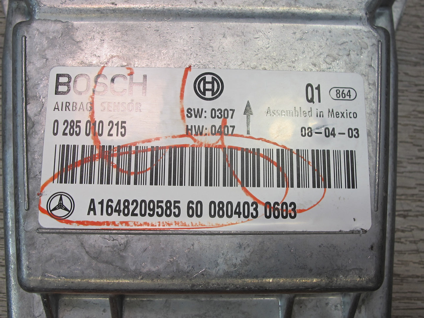 06-13 MERCEDES W164 X164 ML-CLASS SRS AIRBAG CONTROL MODULE UNIT A1648209585 OEM