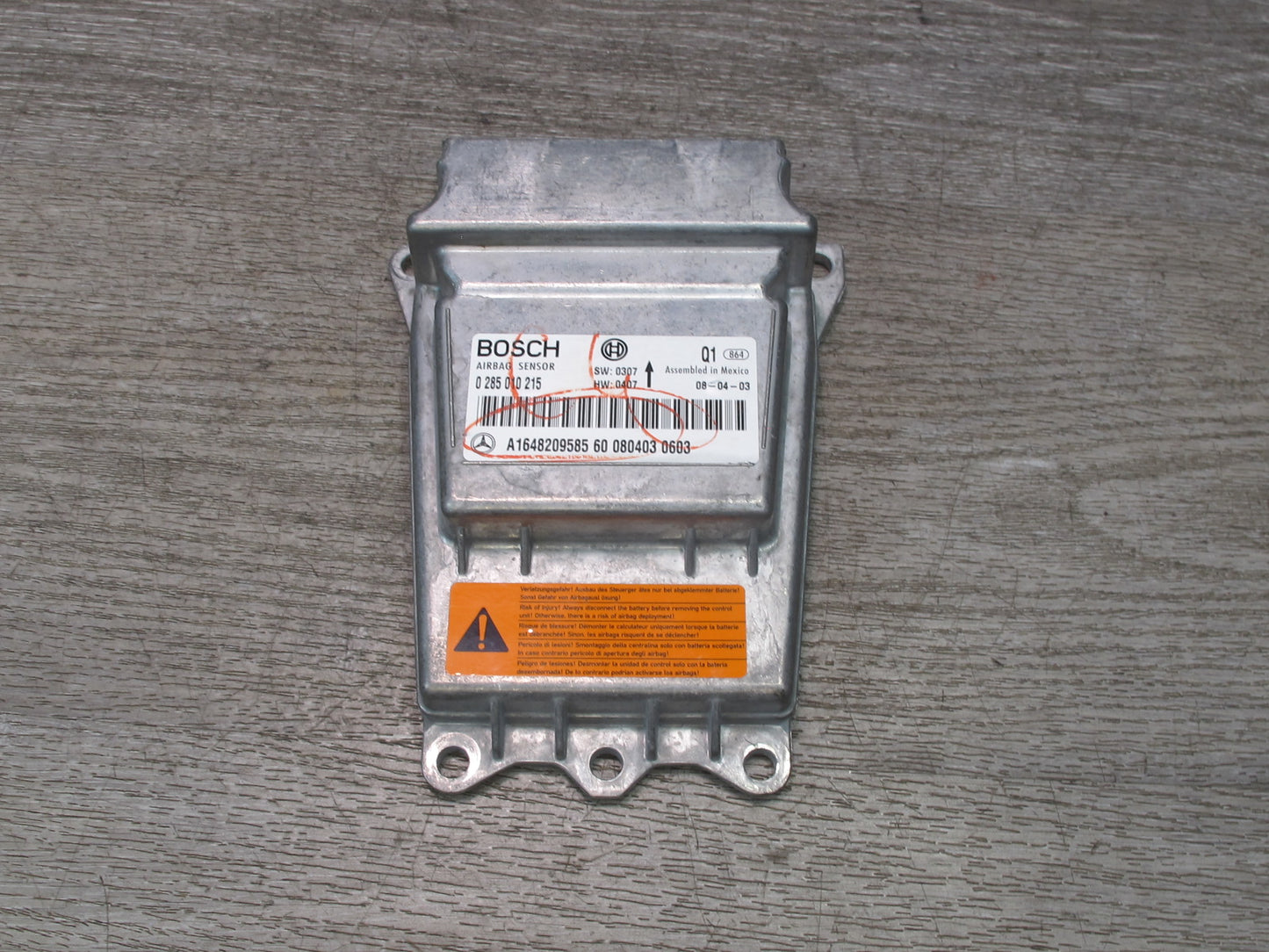 06-13 MERCEDES W164 X164 ML-CLASS SRS AIRBAG CONTROL MODULE UNIT A1648209585 OEM