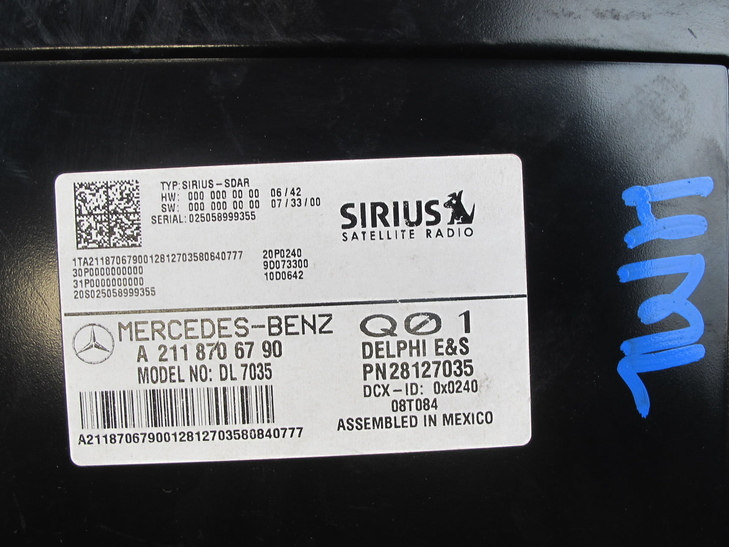 06-11 Mercedes X164 W164 GL Ml-class Sirius Satellite Radio Control Module OEM