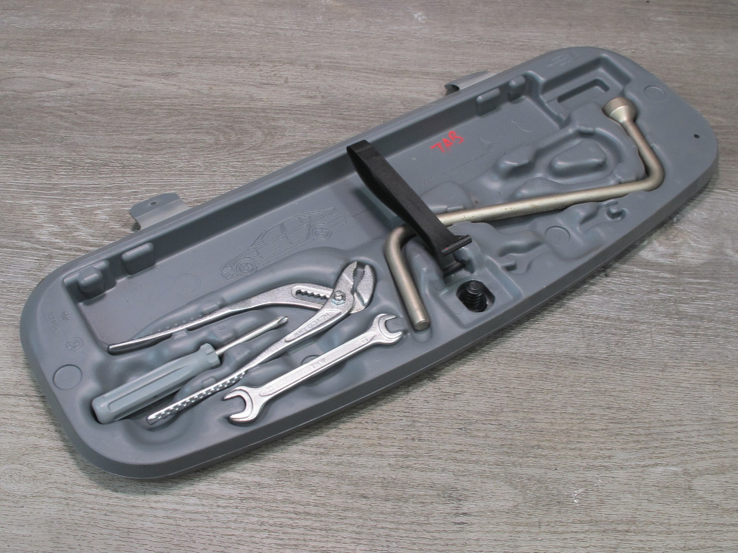 01-06 BMW E46 Convertible Spare Tire Lift Jack Wrench Tool KIT Case OEM
