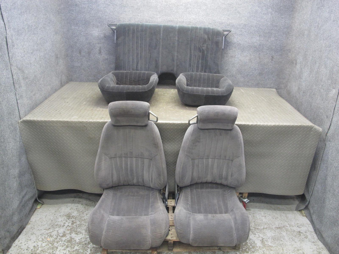 98-99 Pontiac Firebird Front & Rear Complete Cloth Seat Set Gray OEM