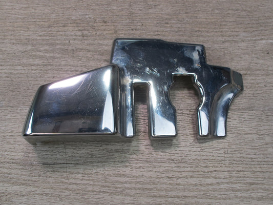 73-89 Mercedes R107 Convertible B Pillar TOP Hinge Latch Chrome Cover Set OEM