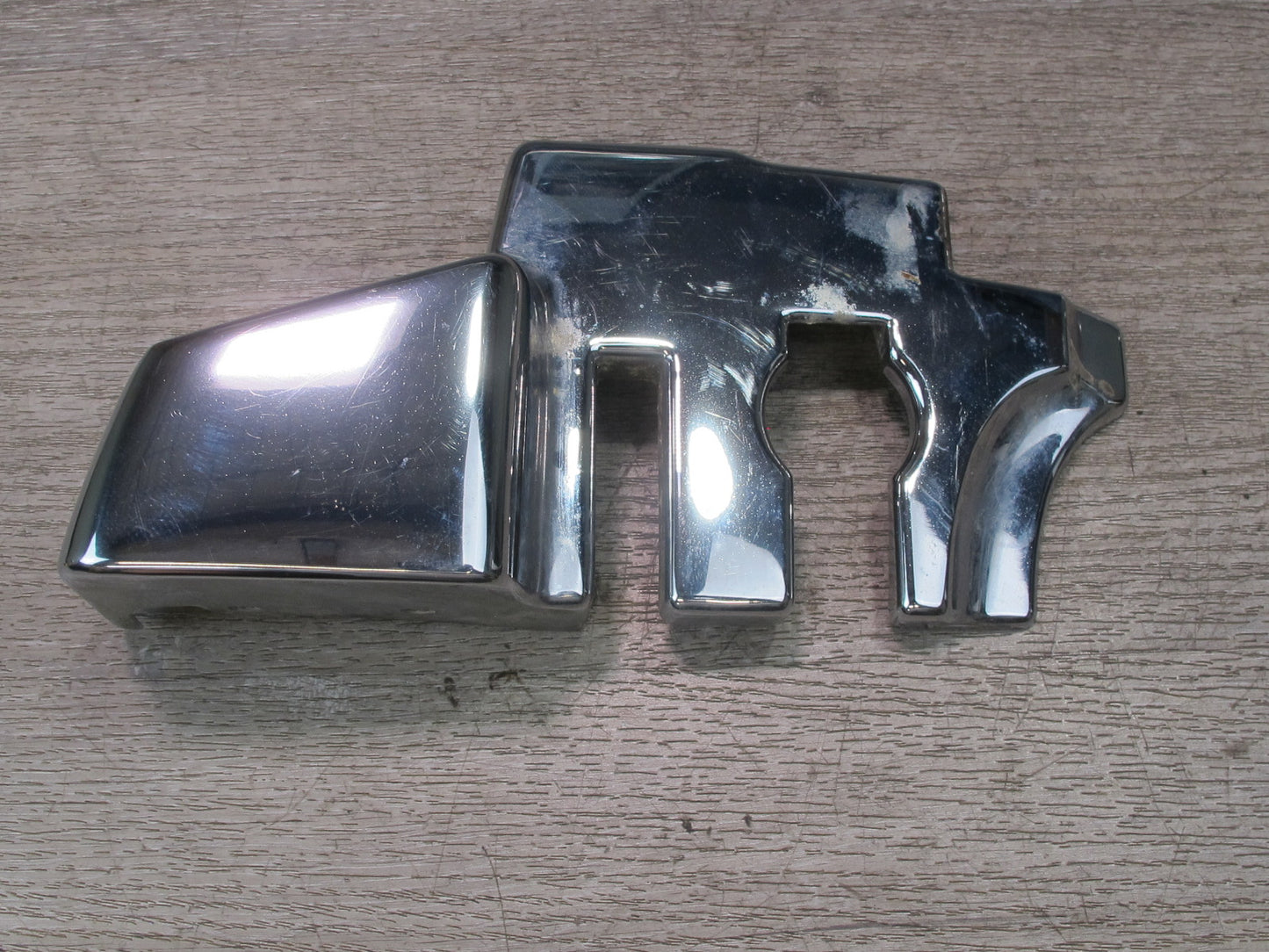 73-89 Mercedes R107 Convertible B Pillar TOP Hinge Latch Chrome Cover Set OEM