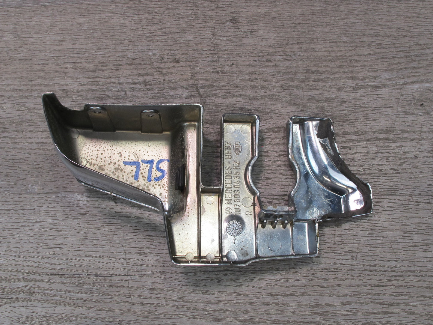 73-89 Mercedes R107 Convertible B Pillar TOP Hinge Latch Chrome Cover Set OEM