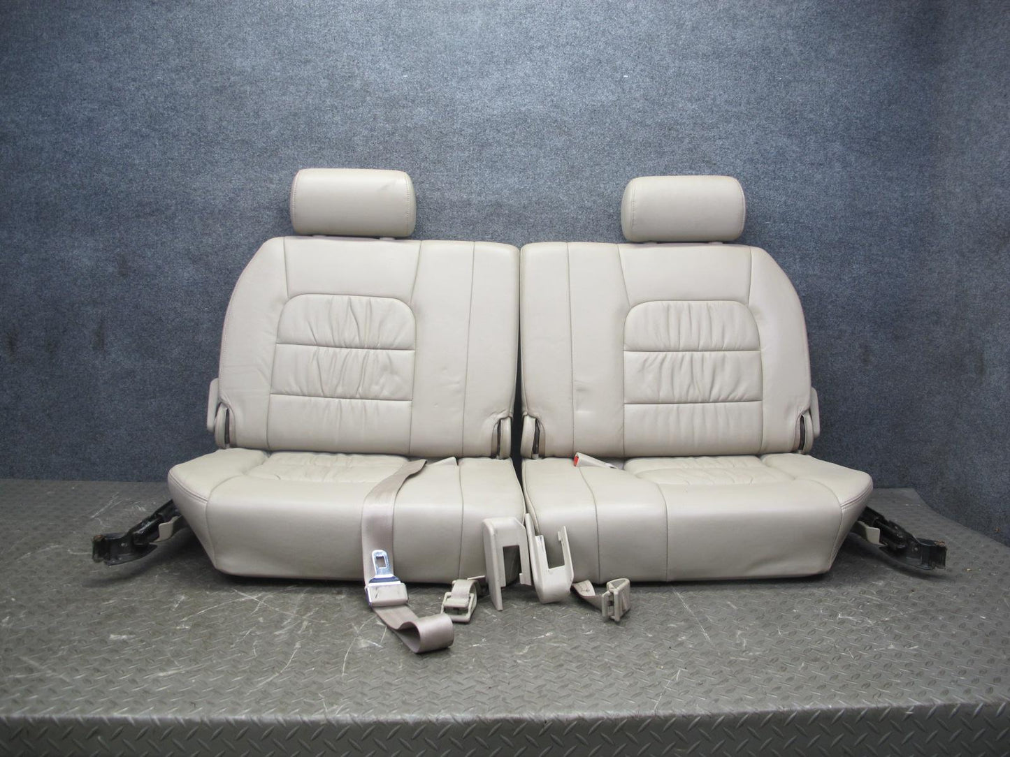 2004-2005 Lexus LX470 Rear Third 3RD ROW Left Right Leather Ivory Seat Set of 2