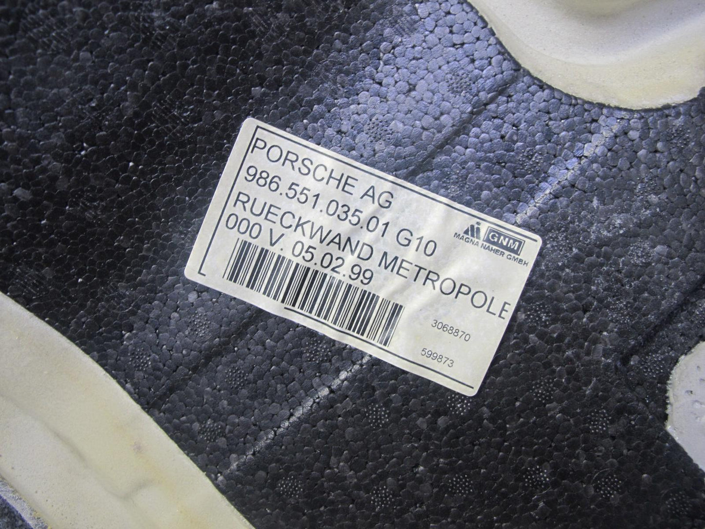 1997-2004 Porsche Boxster 986 Rear Engine Compartment Carpet Liner Trim Cover