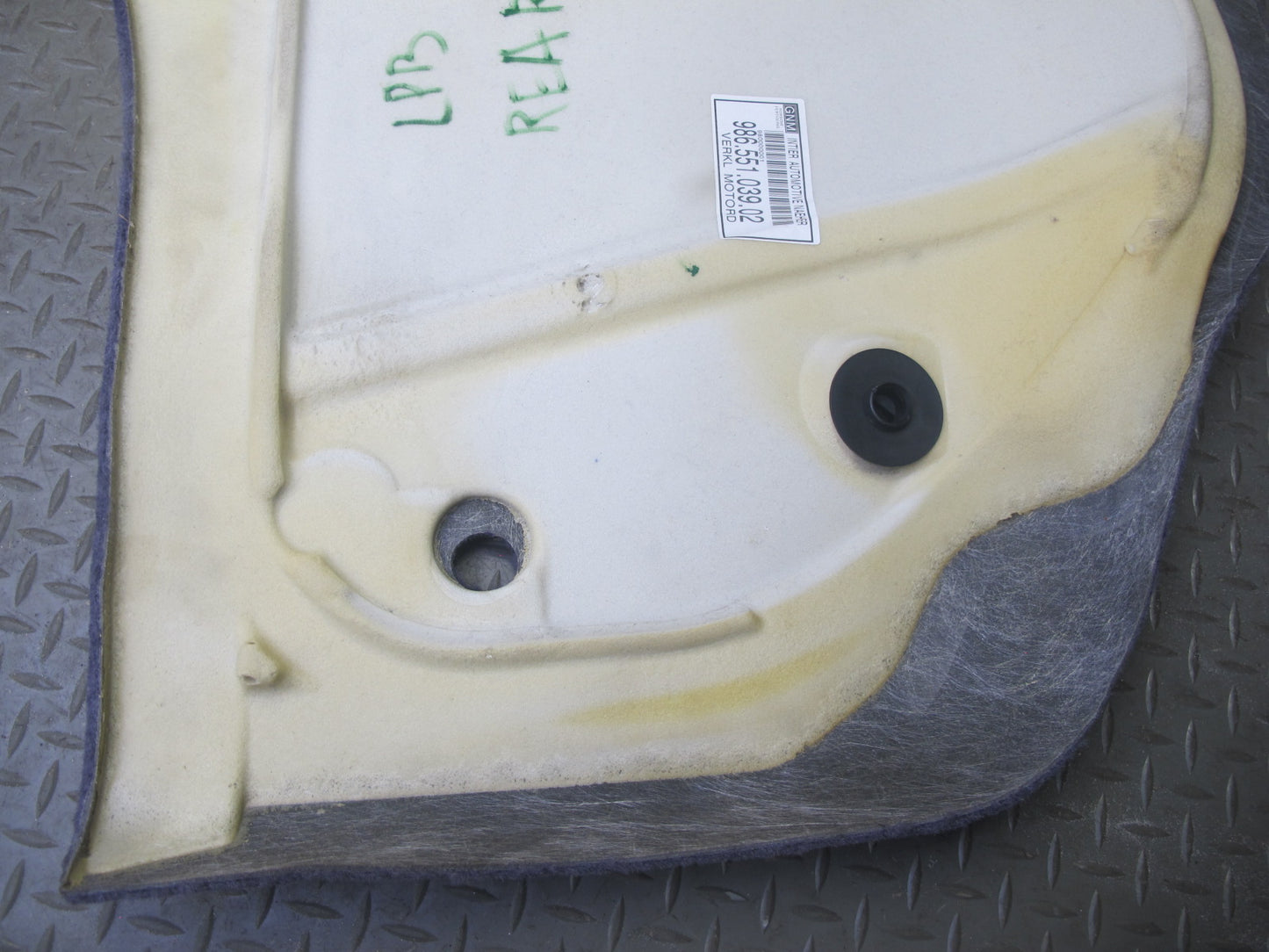 1997-2004 Porsche Boxster 986 Engine Motor Carpet Liner Trim Cover