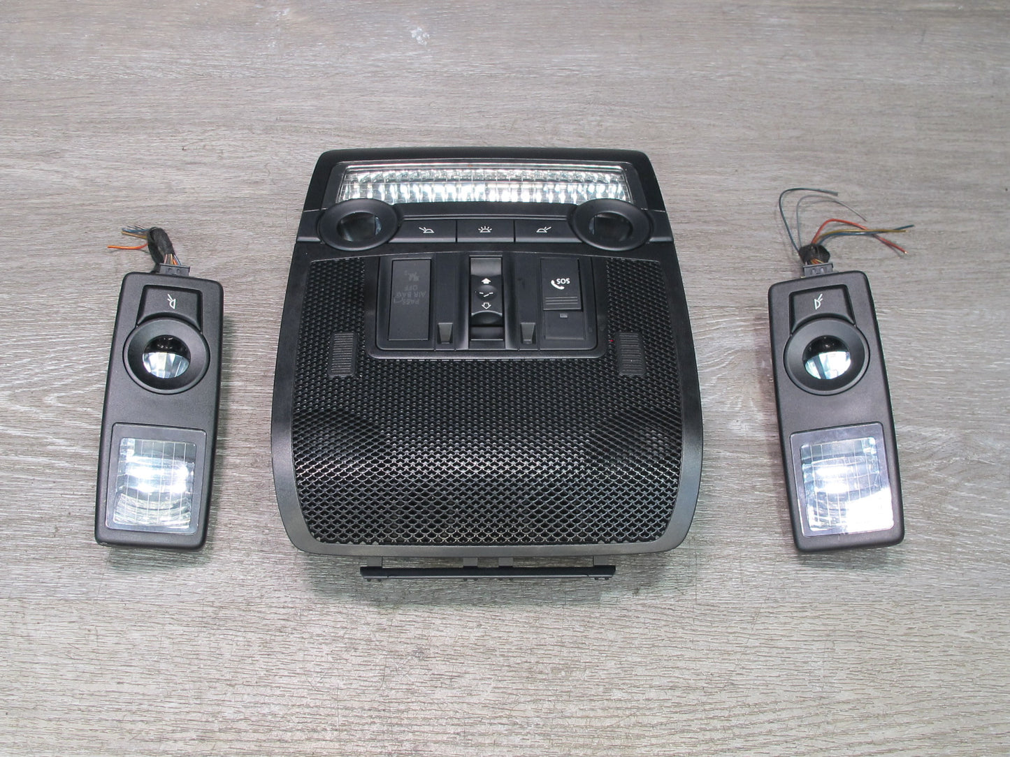 07-13 BMW E70 E71 E72 Overhead Console & Rear Reading Interior Light Black Set