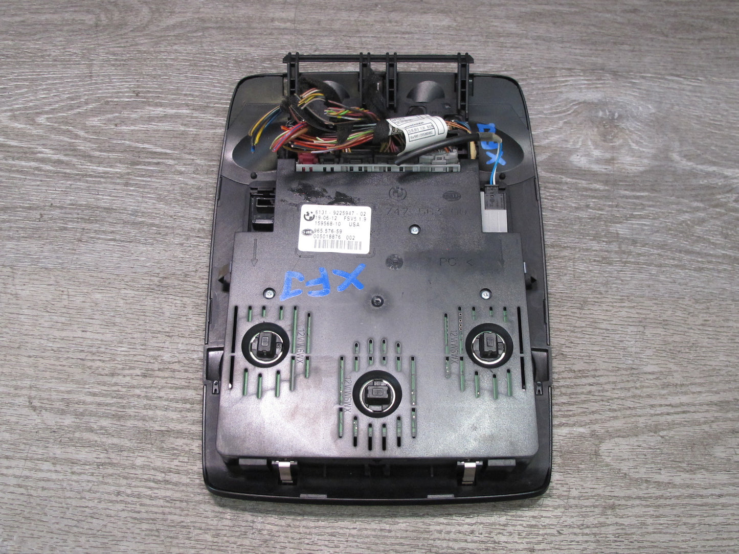 07-13 BMW E70 E71 E72 Overhead Console & Rear Reading Interior Light Black Set