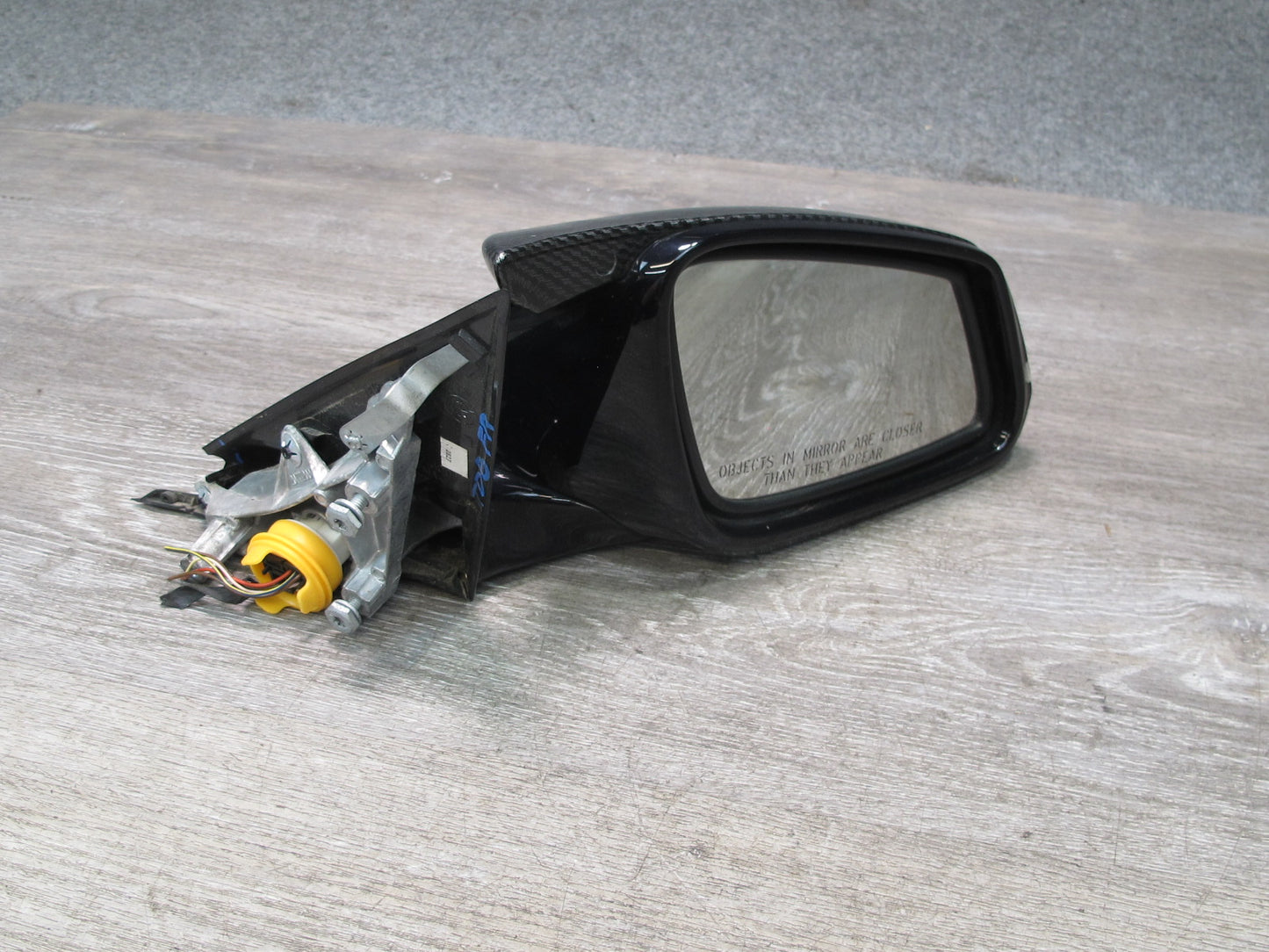 12-18 BMW F30 F31 Right Door Exterior Side View Heated Mirror w Carbon Cover