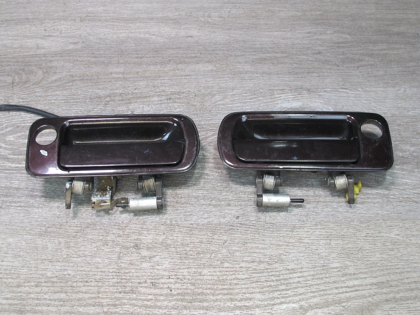 86-92 Toyota Supra MA70L Left & Right Door Exterior Handle Black Ruby Pearl OEM