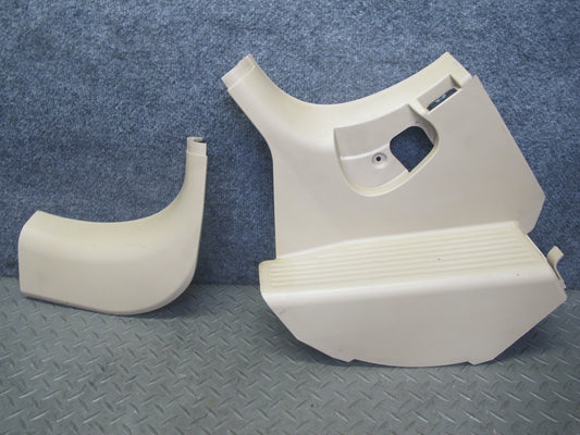 01-06 BMW E46 Coupe Convert Left Footrest & Right Kick Trim Panel Set Beige OEM