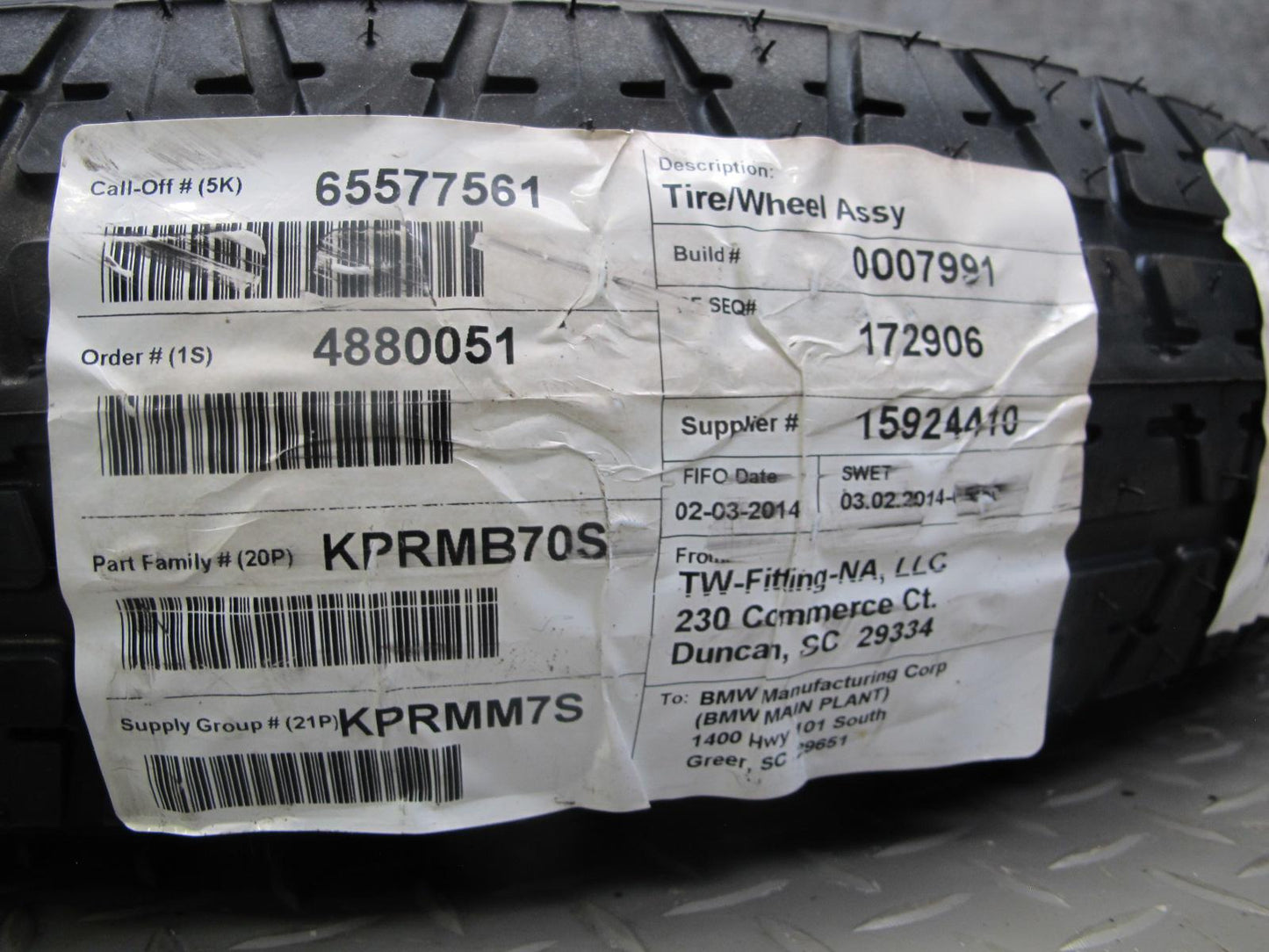2014-2018 BMW F15 X5 Spare Tire 18" R18 Wheel Donut 18x5J ET14 155/90 6768861