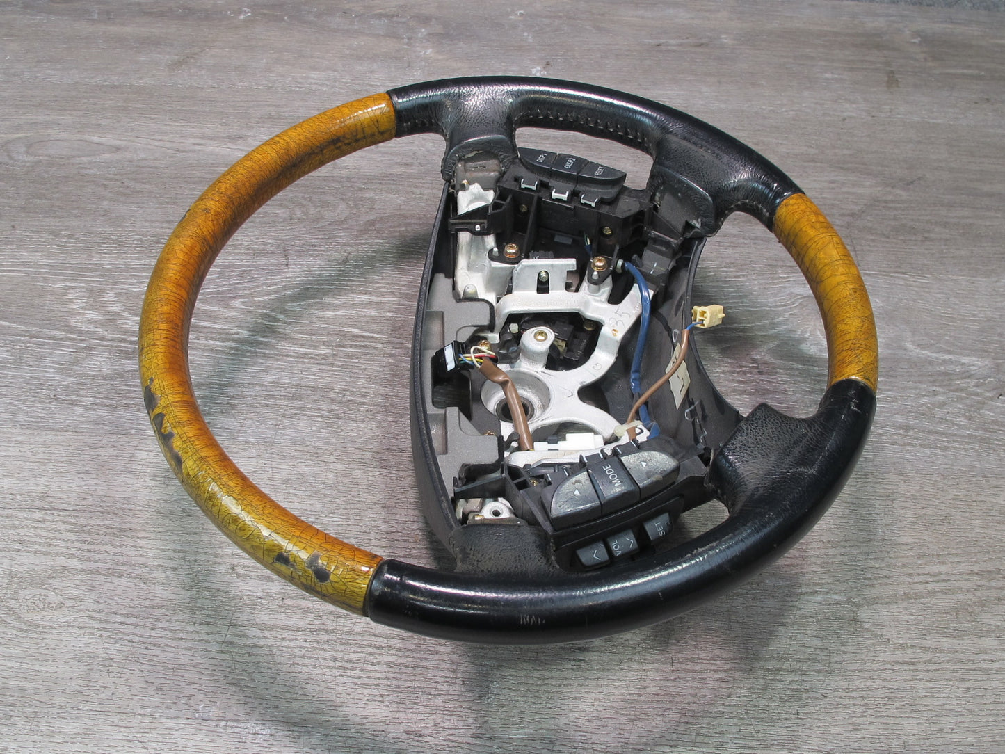 04-06 Lexus UCF30L LS430 Leather Wood Steering w Switches Black OEM