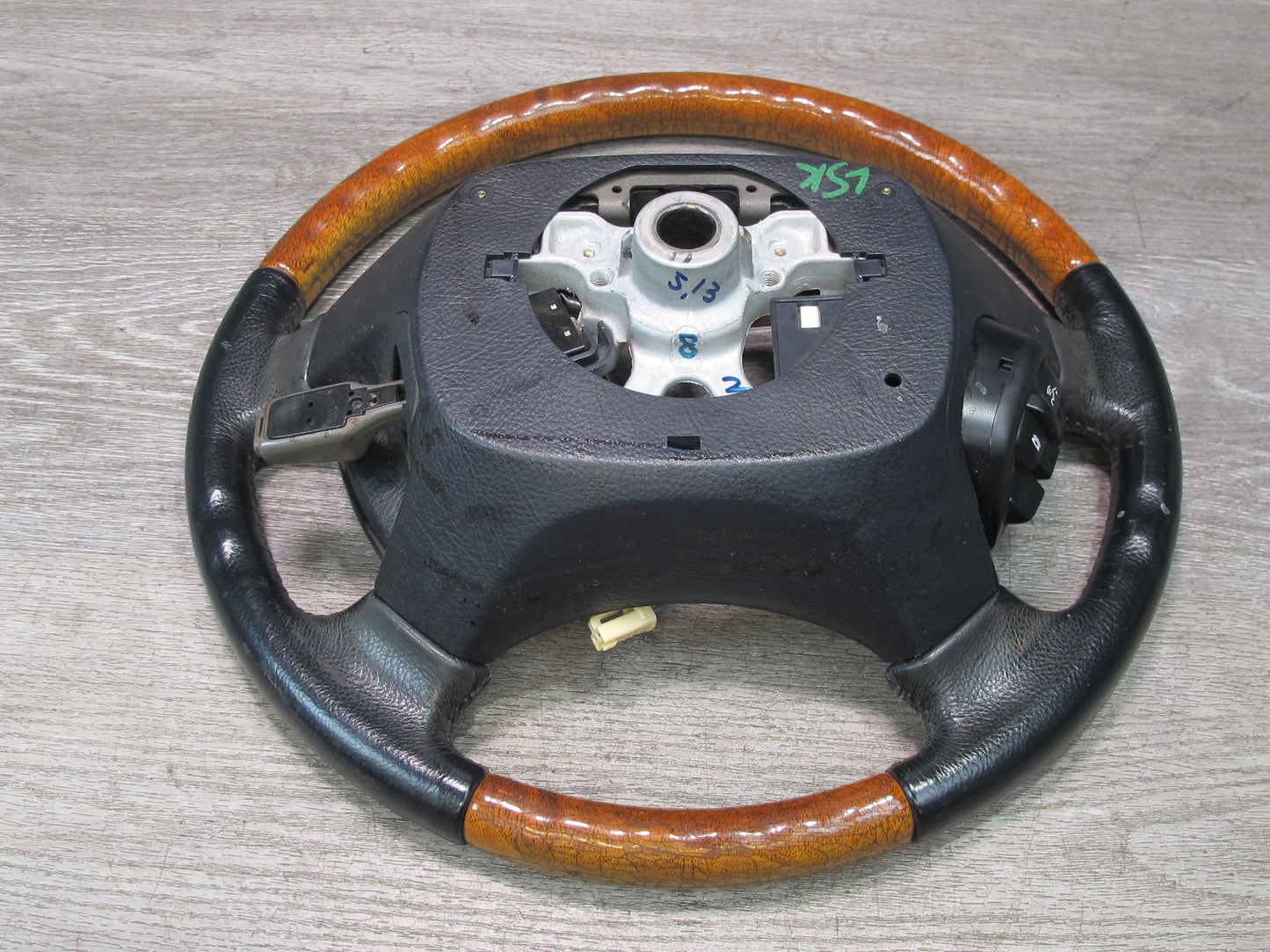 04-06 Lexus UCF30L LS430 Leather Wood Steering w Switches Black OEM