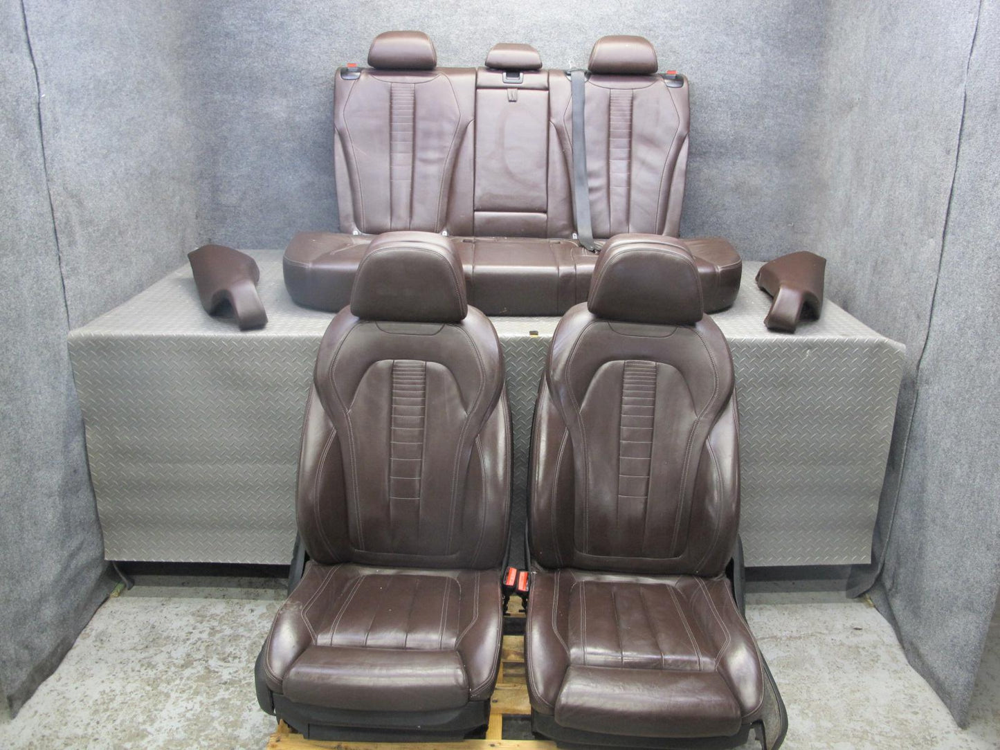 2014-2018 BMW F15 X5 Front & Rear Sport Leather Seat Screen Bolster Set Mokka
