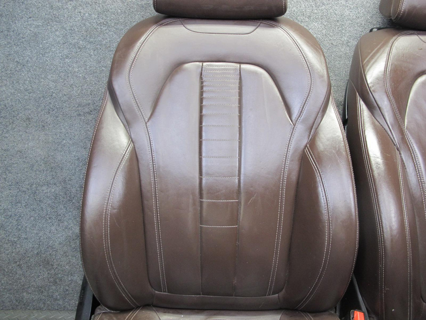 2014-2018 BMW F15 X5 Front & Rear Sport Leather Seat Screen Bolster Set Mokka