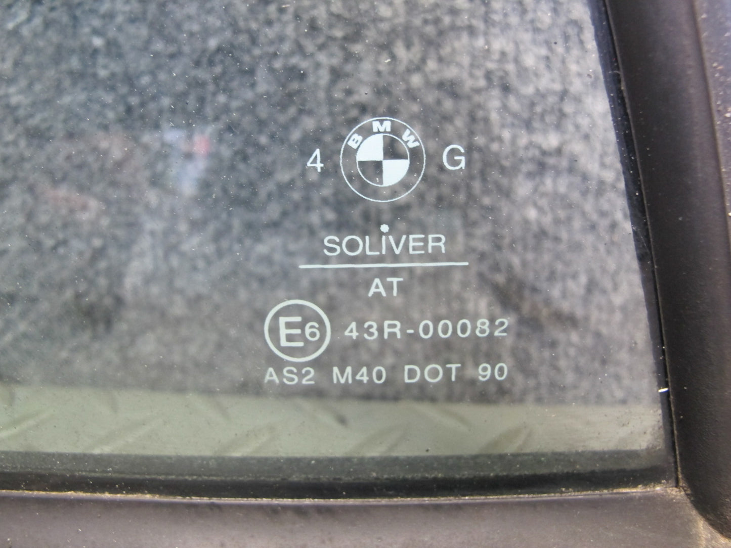 87-91 BMW E30 3-SERIES Convertible Right Door Fixed Corner Glass Window OEM