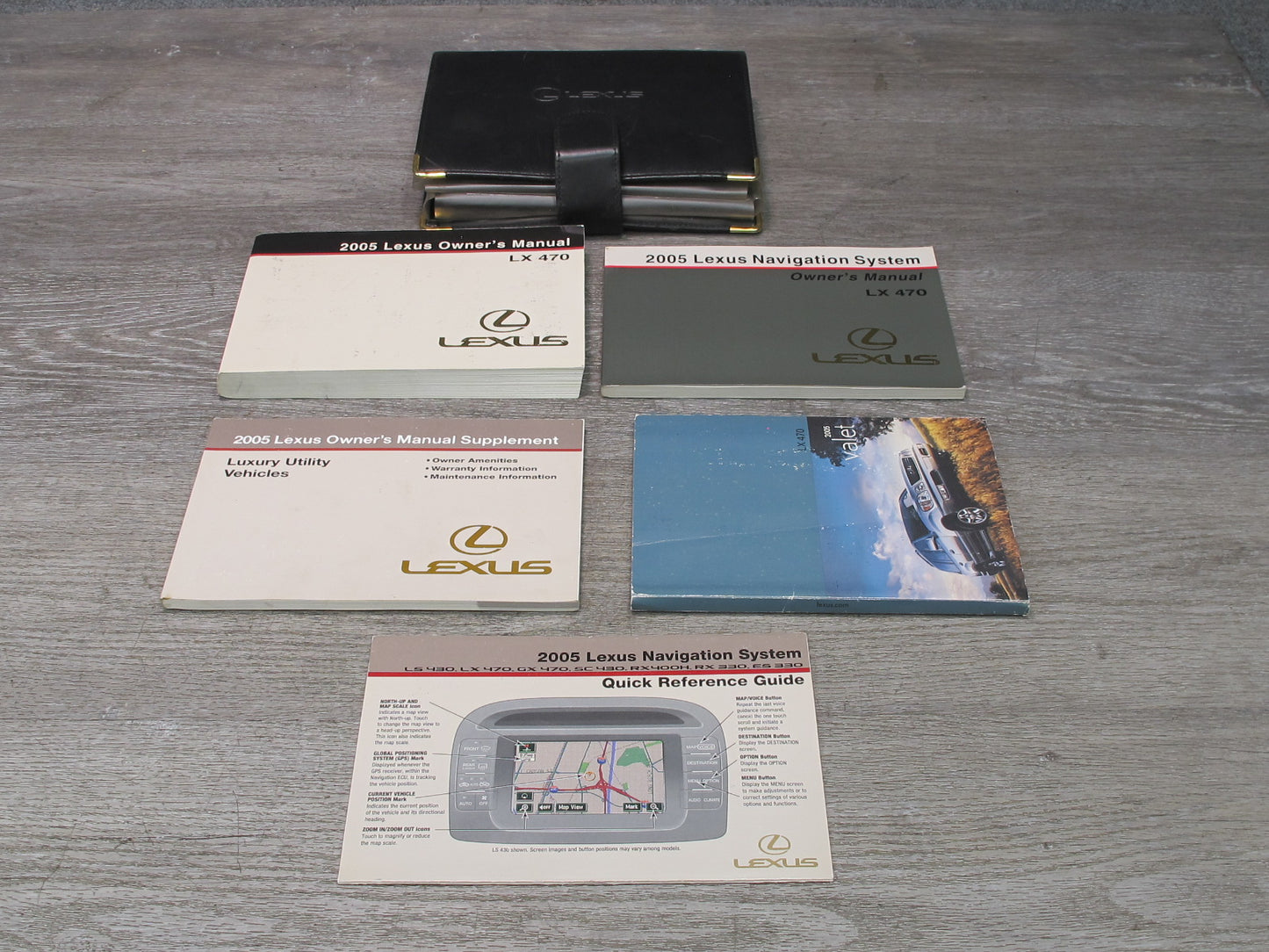2005 Lexus UZJ100L LX470 Owners Operator User Guide Manual Book Case Set