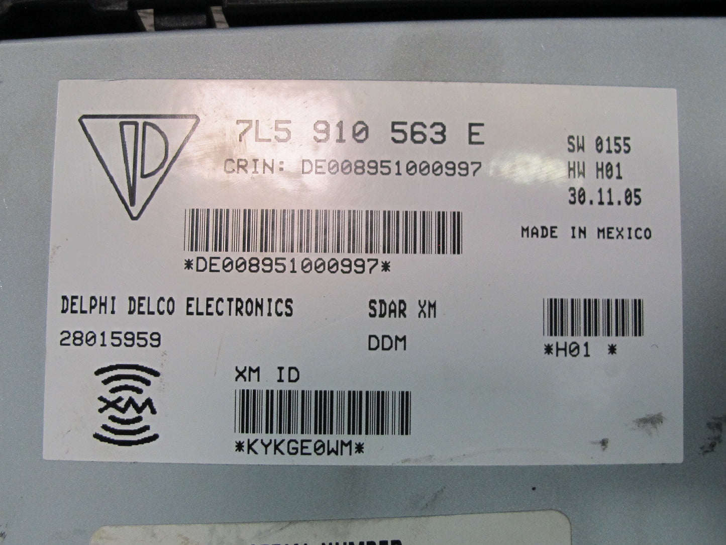 2003-2010 Porsche Cayenne 955 Sirius Satellite Radio Receiver Module 7L5910563E