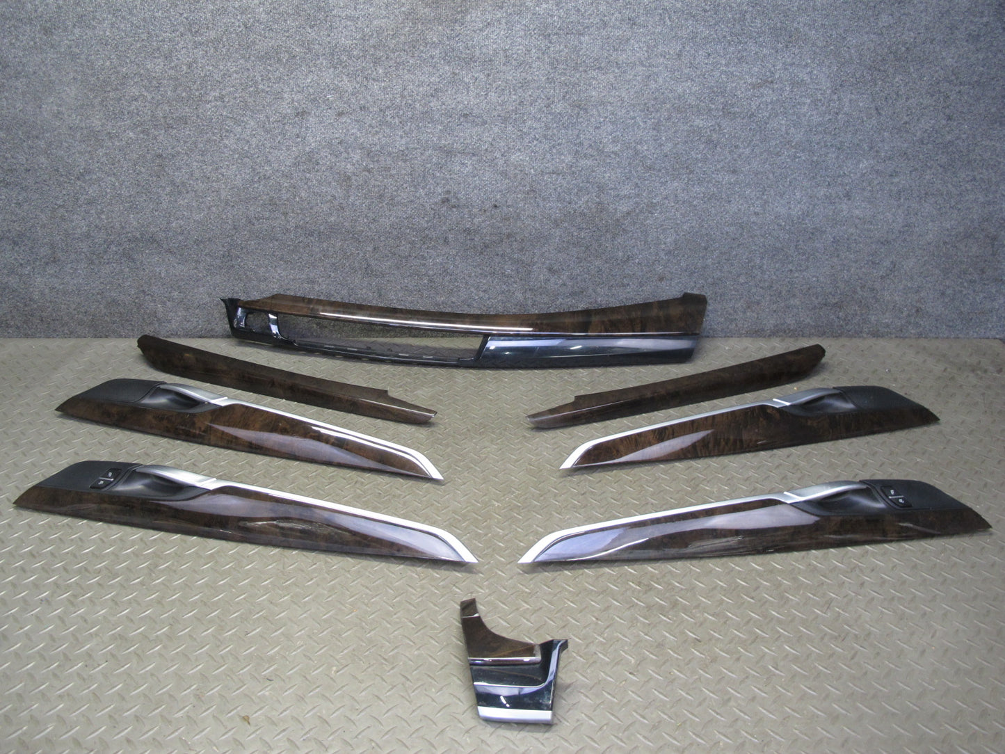 2014-2018 BMW F15 X5 Dash Door Wood Poplar Trim Bezel Cover Panel Set of 8