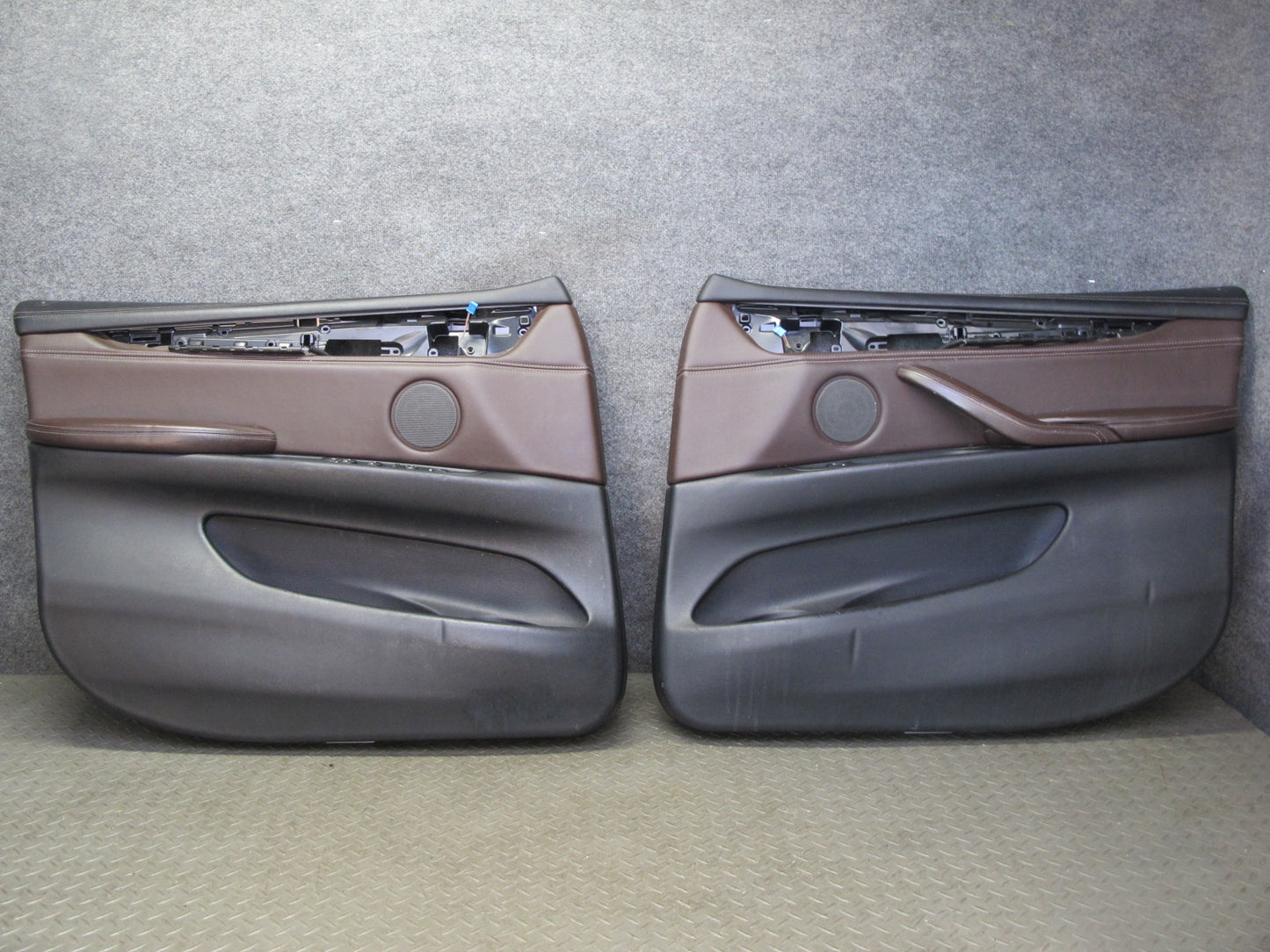 2014-2018 BMW F15 X5 Front Left & Right Door Interior Trim Panel Mokka Set of 2