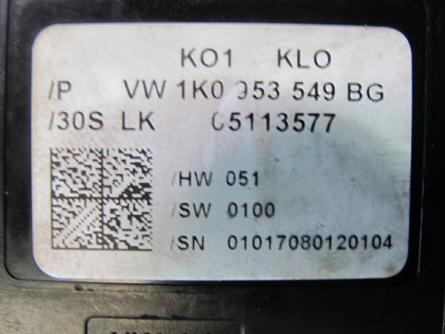 06-09 VW Golf GTI R32 MK5 Steering Control Module Unit 1K0953549BG OEM