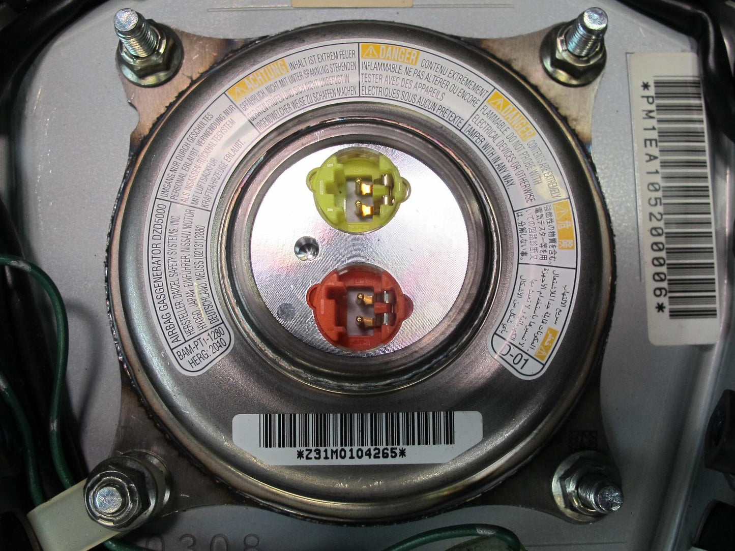 09-20 NISSAN 370Z Z34 FRONT LEFT DRIVER SIDE STEERING WHEEL SRS AIRBAG OEM