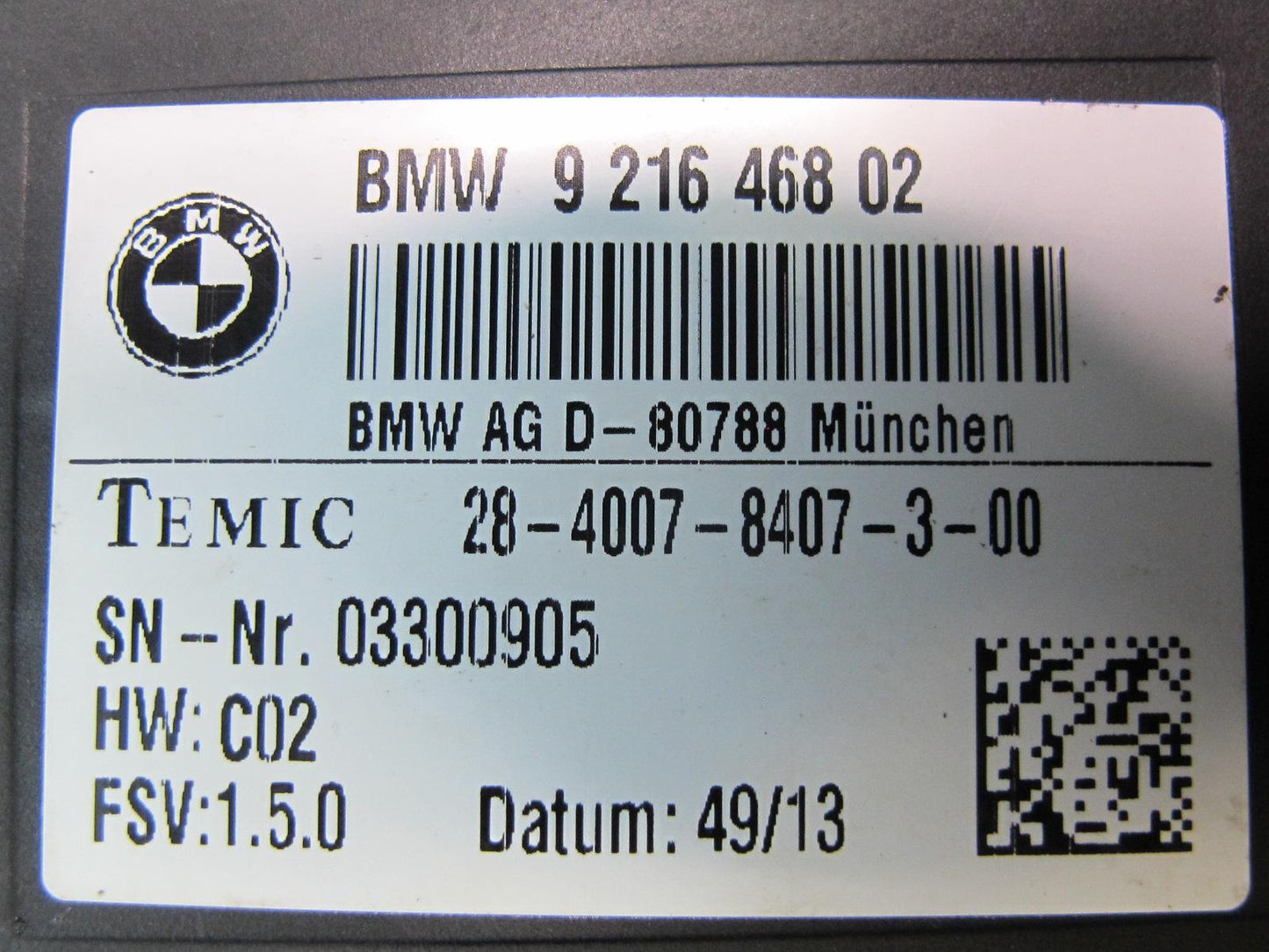 2014-2018 BMW F15 X5 Front or Rear Heated Seat Control Module 9216468