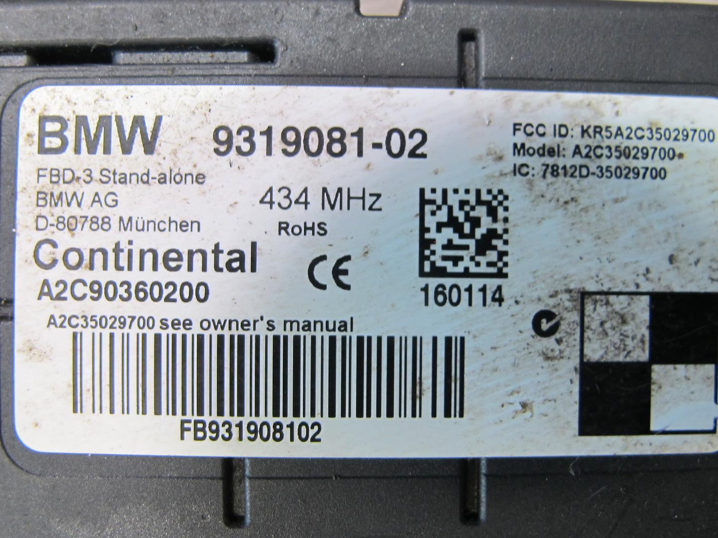 2014-2018 BMW F15 X5 Radio Remote Control Receiver Module 9319081