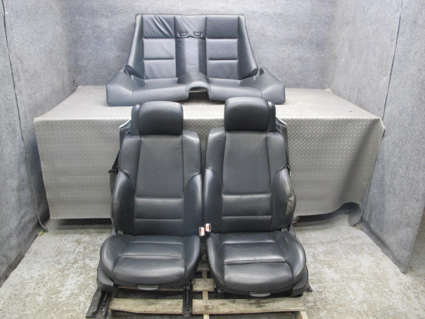 01-06 BMW E46 330ci Convertible Front & Rear Leather Sport Seat Set Black OEM