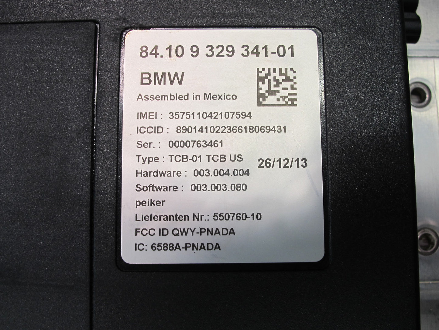 2014-2018 BMW F15 X5 Telematics Control Module Unit 9329341