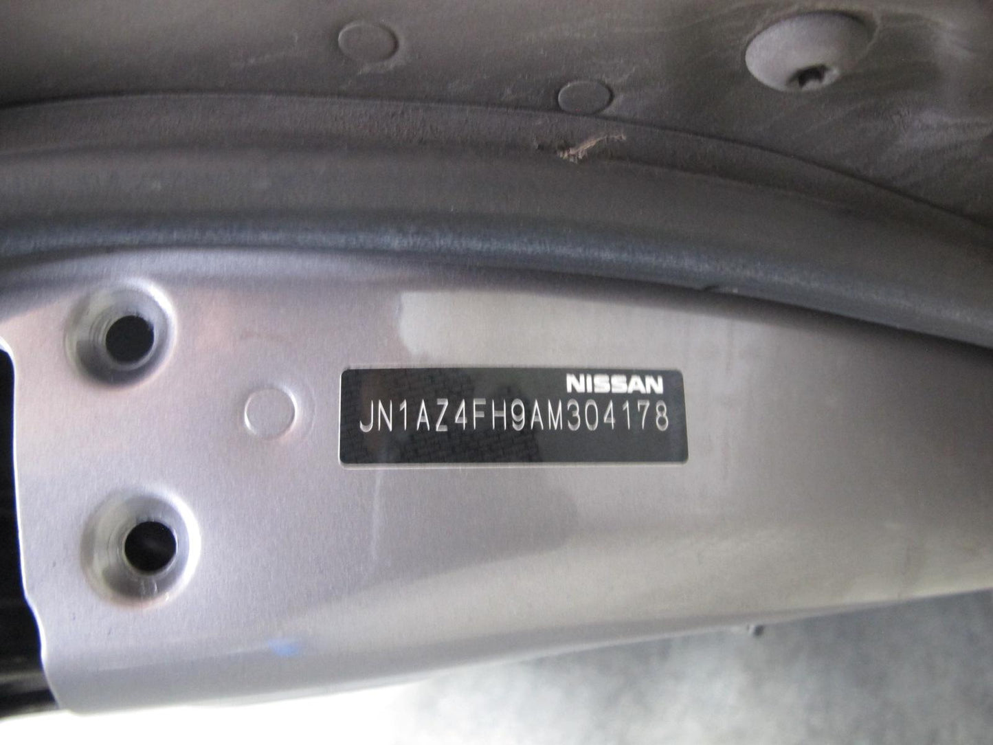 10-19 Nissan Z34 370Z Convertible Right Passenger Door Shell Panel Gray OEM
