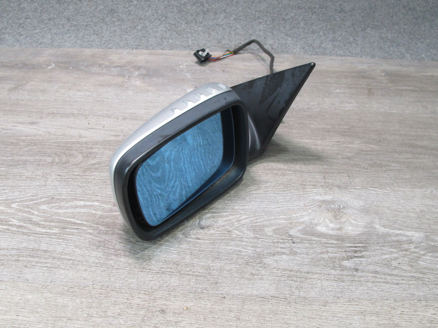 01-03 BMW E46 Convertible Left Door Exterior Side View Heated Mirror Silver OEM