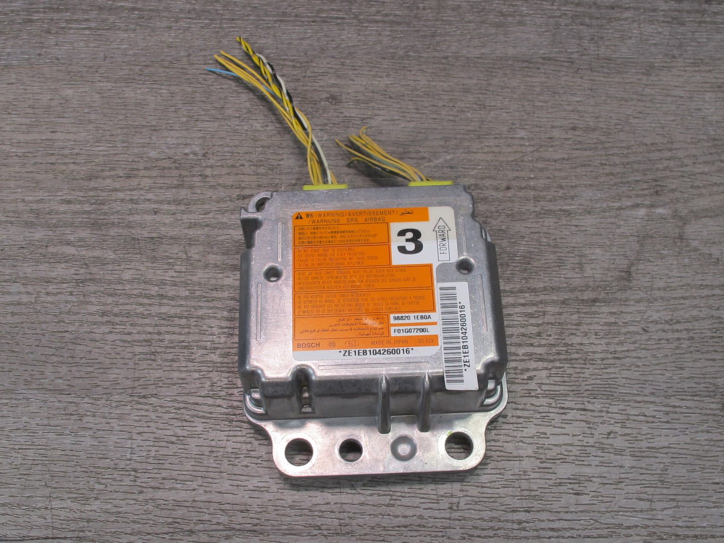 10-19 NISSAN 370Z Z34 SRS AIRBAG SENSOR CONTROL MODULE 988201EB0A OEM