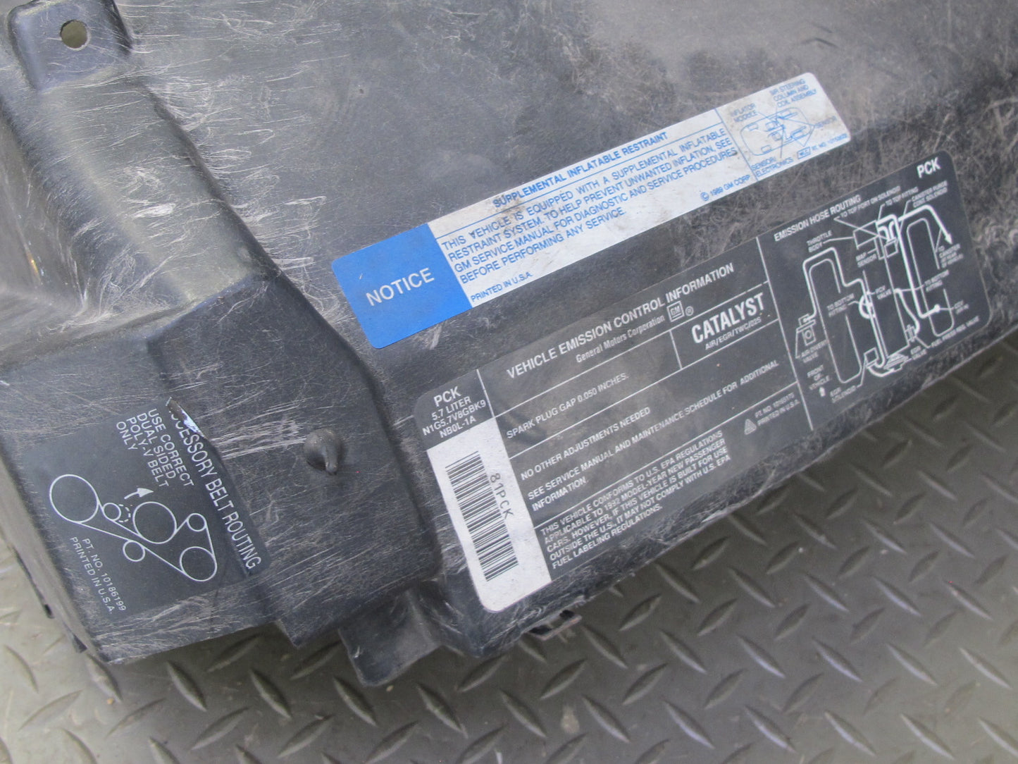 90-96 Chevrolet Corvette C4 Engine Radiator Shroud Support Panel OEM