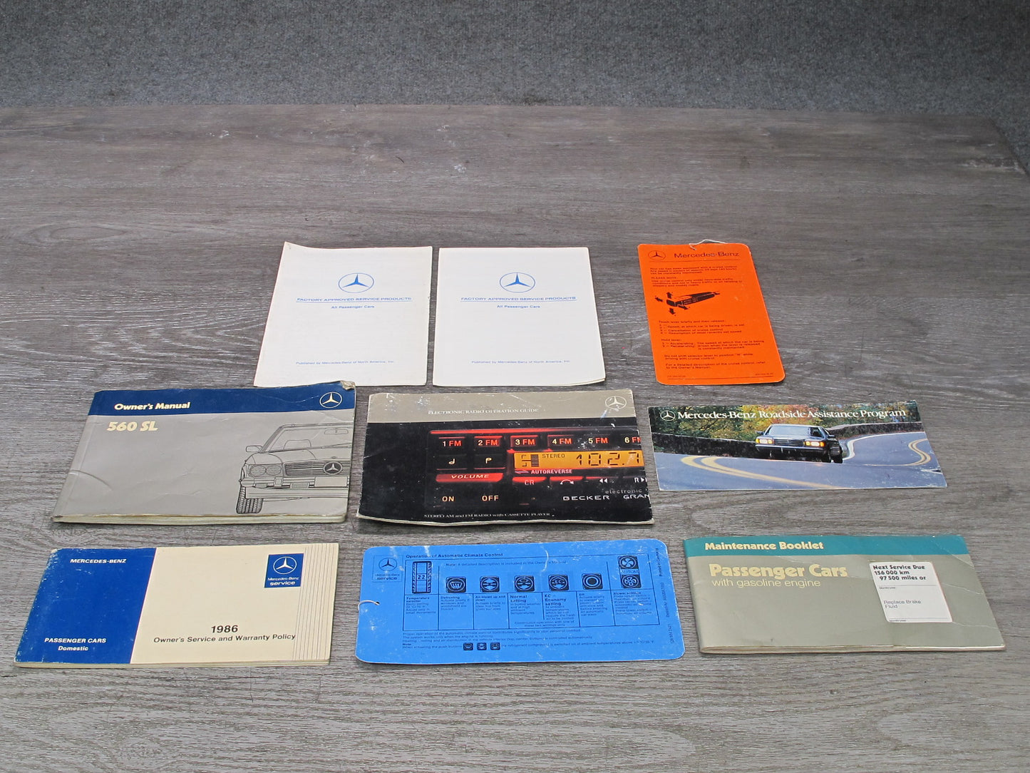 1986 Mercedes R107 560SL Owner User Operator Guide Manual Book Set OEM
