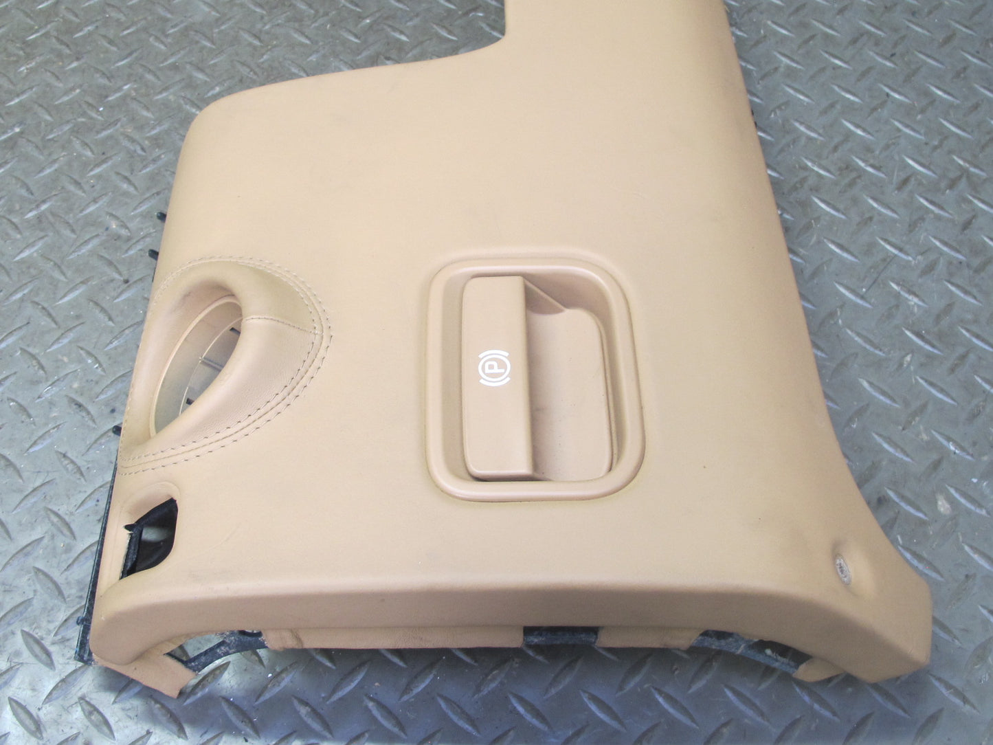 2003-2010 Porsche Cayenne 957 Dash Front Left Leather Knee Trim Panel Sand Beige