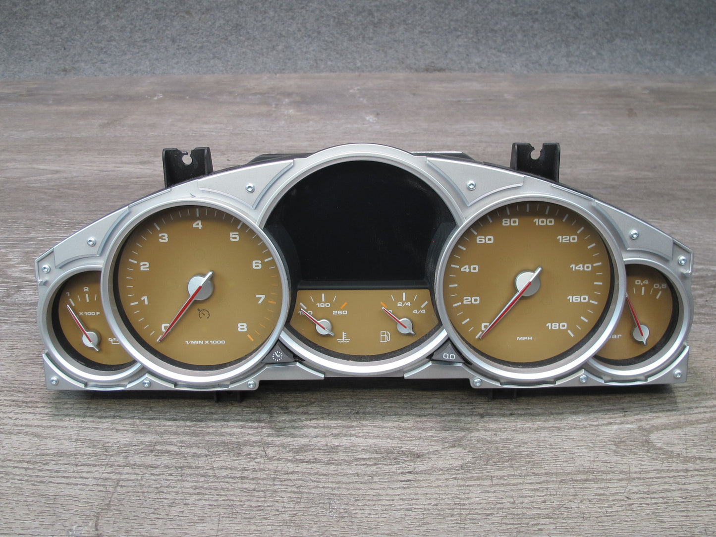 08-10 Porsche Cayenne 957 Turbo Instrument Cluster Gauge Speedometer Sand Beige