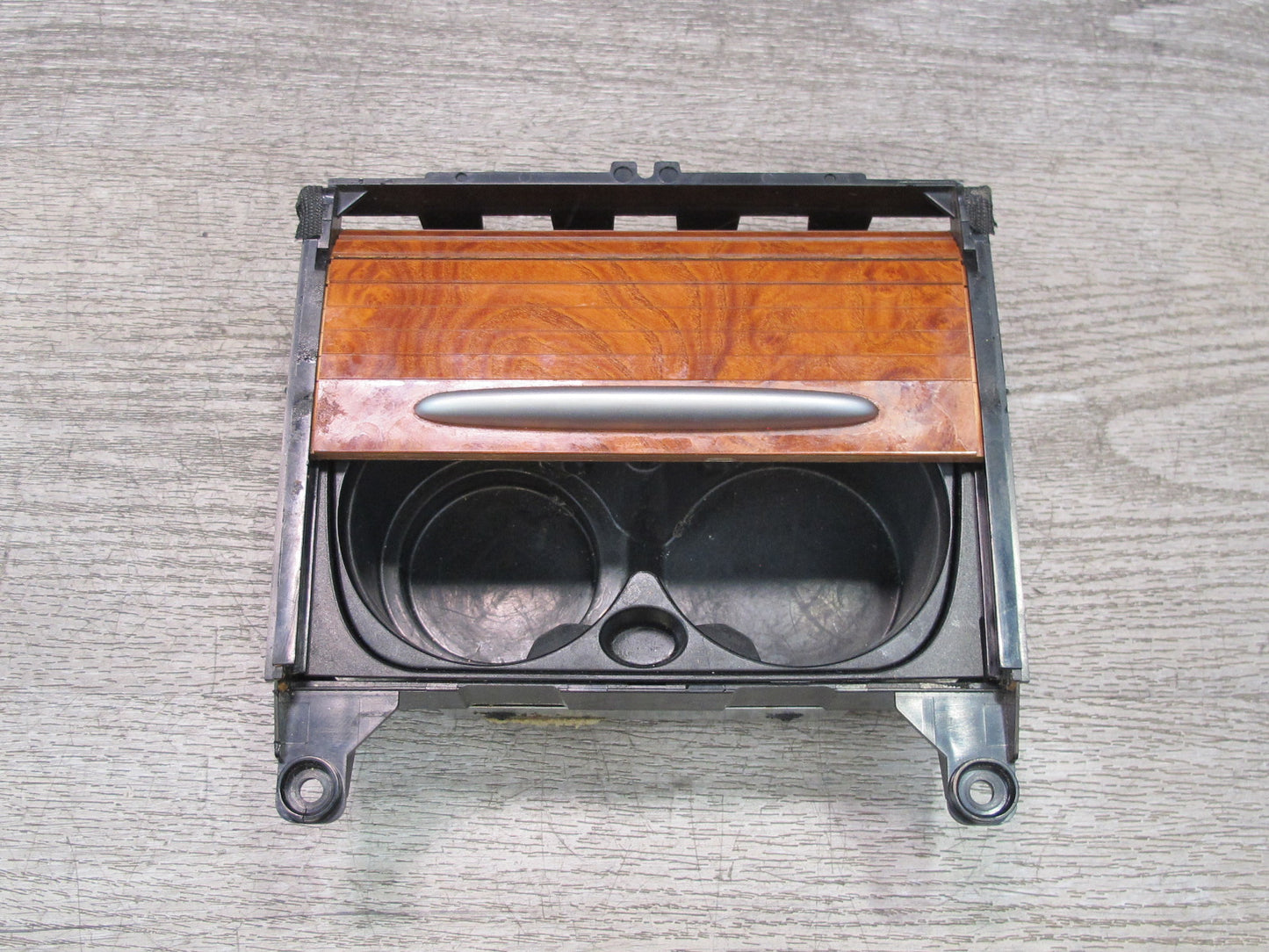 2003-2010 Porsche Cayenne 957 Center Console CUP Holder Compartment Storage Wood